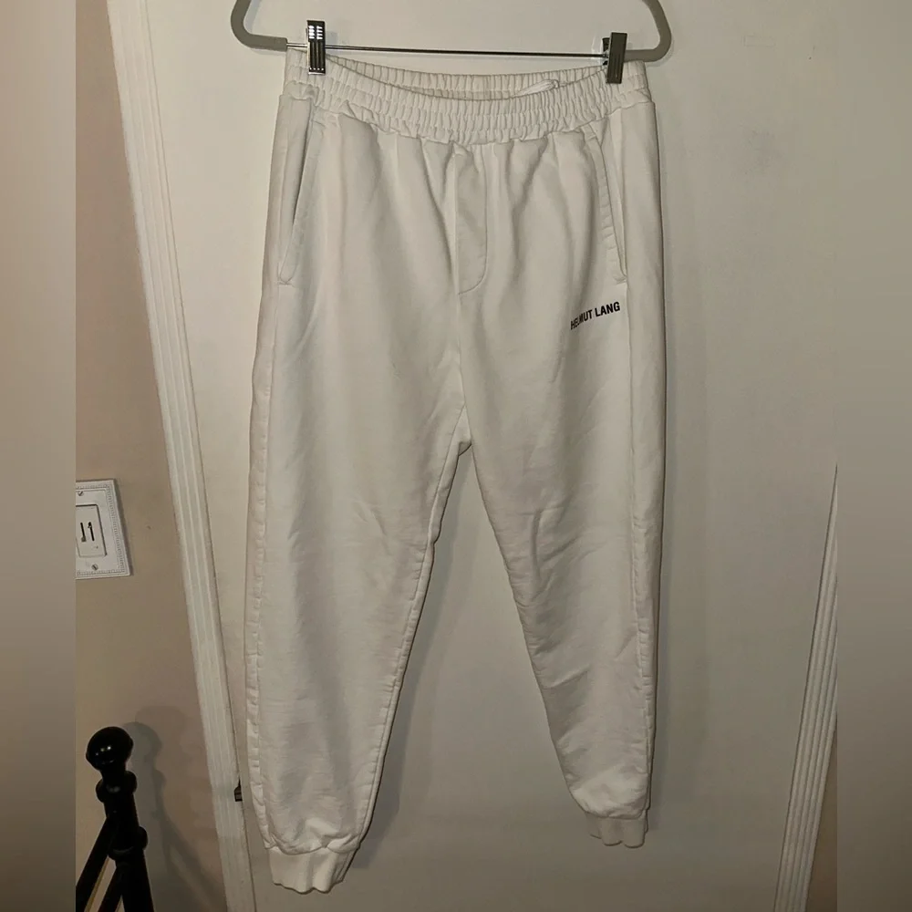Helmut Lang White logo-print track pants for Men Size Medium - Picture 9 of 10